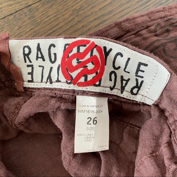 Ra-Re (Rag Recycle Italy) linen harem pants sz 26 - Picture 6 of 8